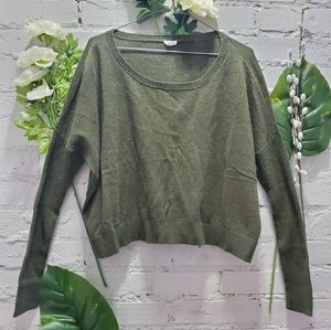 Garage Army Green Crop Sweater